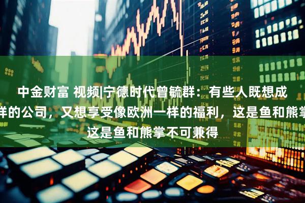 中金财富 视频|宁德时代曾毓群：有些人既想成为硅谷一样的公司，又想享受像欧洲一样的福利，这是鱼和熊掌不可兼得