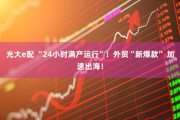 光大e配 “24小时满产运行”！外贸“新爆款” 加速出海！